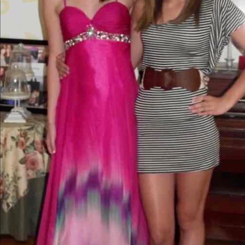 Dave and Johnny Hot Pink beaded Prom Dress Size 0
